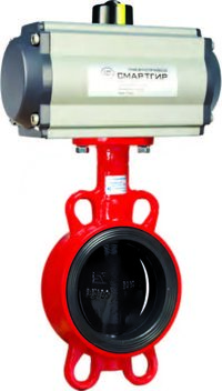 Дисковый поворотный затвор ГРАНВЭЛ DN25-400 мм с пневмоприводами СМАРТГИР RT