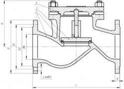 Клапан обратный 16с11нж DN 50-200 стальной