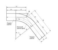 Отвод ОГ-20°-325х8-1,6-2Ду-1100/1100-УХЛ-К50/В 09Г2С